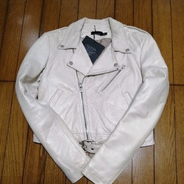 BLK DNM Leather Jacket 1Smoke white メンズのジャケット/アウター(ライダースジャケット)の商品写真