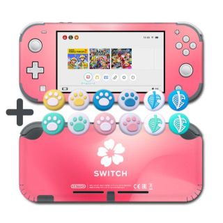 Switch Lite スイッチ ライト 赤 桜 グラデーション スキンシール(その他)