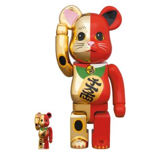 メディコムトイ(MEDICOM TOY)のBE@RBRICK 招き猫 金×赤 100％ & 400％(その他)