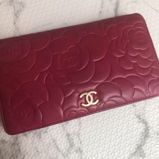 シャネル(CHANEL)のシャネルCHANELカメリア長財布ローズピンク(財布)