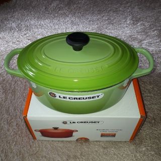 ルクルーゼ(LE CREUSET)のル・クルーゼ　オーバルココットロンド25センチ(フルーツグリーン)(鍋/フライパン)