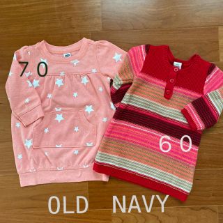 オールドネイビー(Old Navy)の【OLD NAVY】ワンピース&トレーナー　60-70cm 2歳前後(ワンピース)