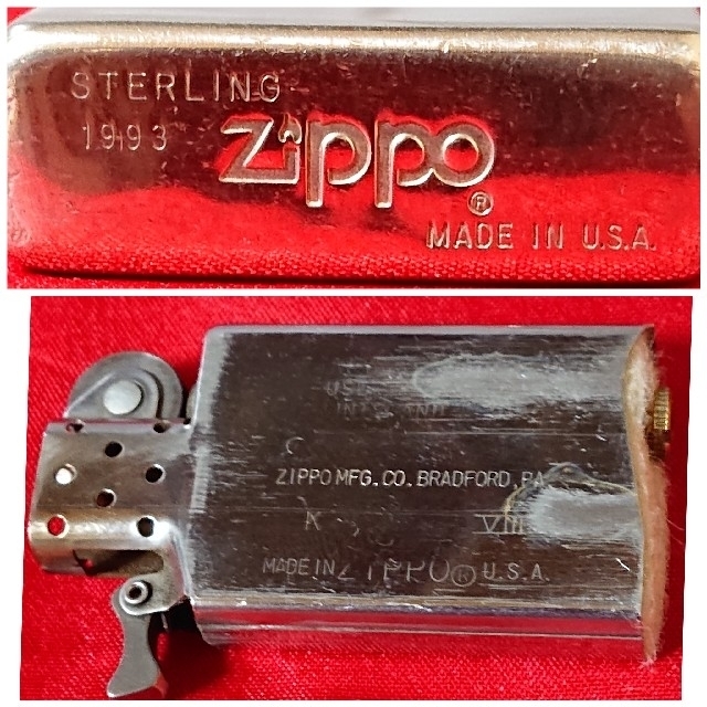 Zippo/STERLING/オイルライター/スリムタイプ/純銀/銀製/銀製品