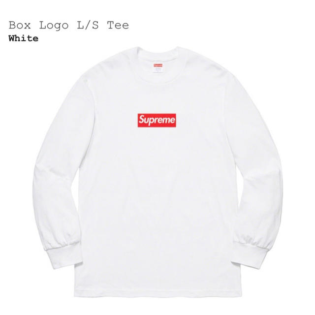 送料込 Supreme Box logo L/S tee ホワイト Sサイズ