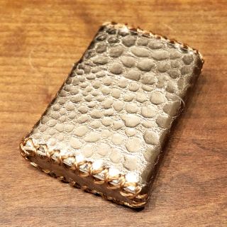 ジッポー(ZIPPO)の[本革] zippo用 レザーケース メタリック パイソン柄(タバコグッズ)