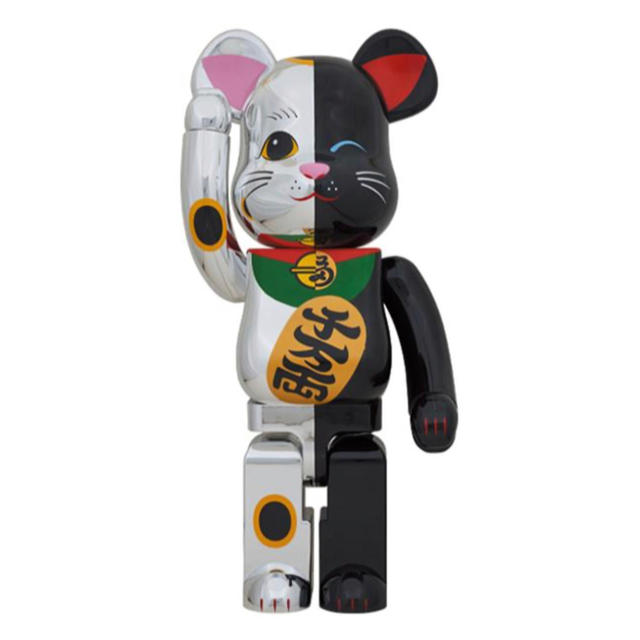 MEDICOM TOY(メディコムトイ)のBE@RBRICK 招き猫 銀×黒 1000％ ベアブリック エンタメ/ホビーのフィギュア(その他)の商品写真