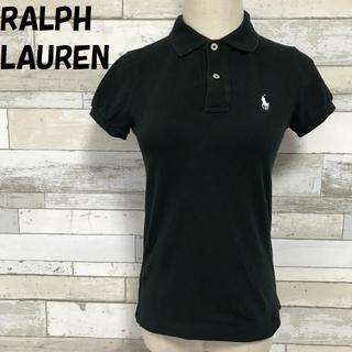 ポロラルフローレン(POLO RALPH LAUREN)のラルフローレン ワンポイント刺繍ロゴ 鹿の子 ポロシャツ 黒 XS レディース(ポロシャツ)