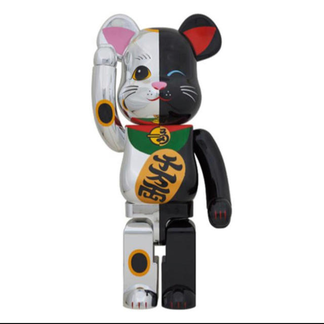 今季一番 BE@RBRICK - TOY MEDICOM 招き猫 ベアブリック 1000% 銀×黒