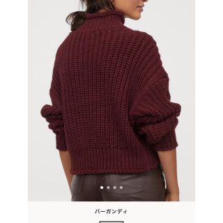 エイチアンドエイチ(H&H)のH&M チャンキーニット　今季　バーガンディＸＬ(ニット/セーター)