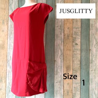 ジャスグリッティー(JUSGLITTY)の【美品】JUSGLITTY  ビッグリボン ミニワンピース ドレス 1(ミニワンピース)