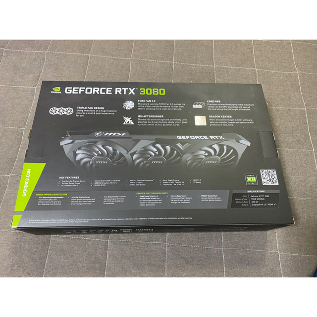 送料込 新品未開封 MSI GeForce RTX 3080 VENTUS 3X