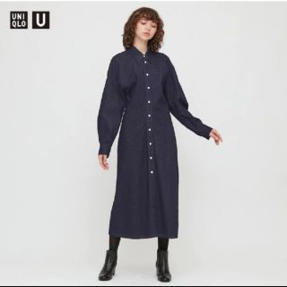 ユニクロ(UNIQLO)のデニムロングシャツワンピース (ロングワンピース/マキシワンピース)