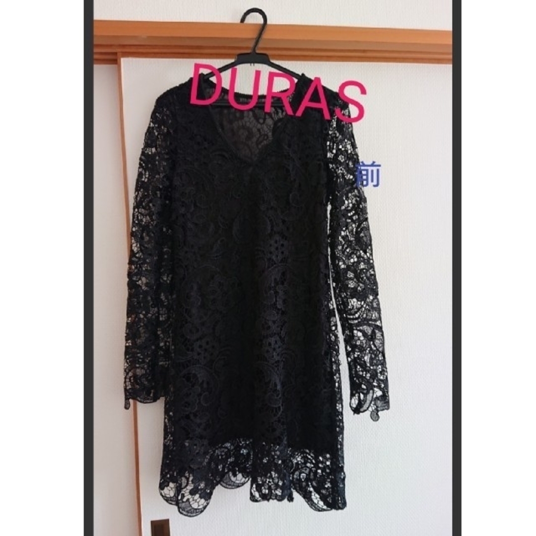 DURAS(デュラス)の値下げ☆レースワンピース 黒 DURAS デュラス 結婚式 パーティー レディースのワンピース(ミニワンピース)の商品写真