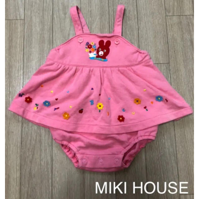 mikihouse(ミキハウス)のミキハウス ロンパース ダルマオール ワンピース 80 ピンク MIKI キッズ/ベビー/マタニティのベビー服(~85cm)(ロンパース)の商品写真