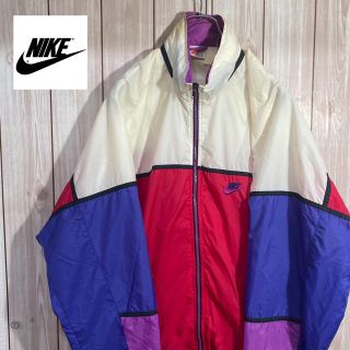 ナイキ(NIKE)の90's NIKE ナイキ レトロ ナイロンジャケット マルチカラー 銀タグ(ナイロンジャケット)