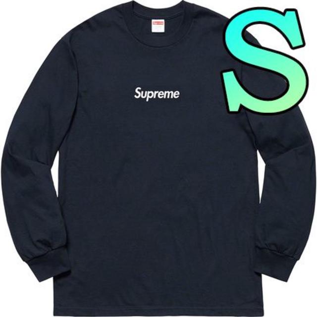 即納 S Navy Supreme Box Logo L/S Tee 20FW