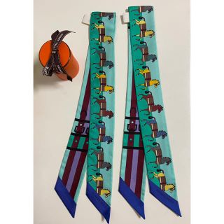 未使用保管品 HERMES エルメス ロカバール ツイリー スカーフ グリーン