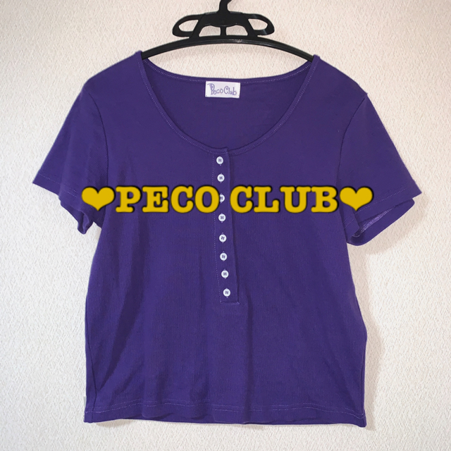 PECO CLUB(ペコクラブ)のPECO CLUB　ヘンリーネックTシャツ　パープル　美品 レディースのトップス(Tシャツ(半袖/袖なし))の商品写真