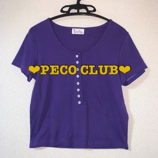 ペコクラブ(PECO CLUB)のPECO CLUB　ヘンリーネックTシャツ　パープル　美品(Tシャツ(半袖/袖なし))