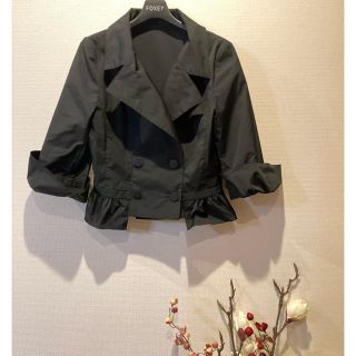 フォクシー(FOXEY)のレモンパイ様ご専用✨　　フォクシーニューヨーク　ストレッチタフタ　ジャケット42(テーラードジャケット)