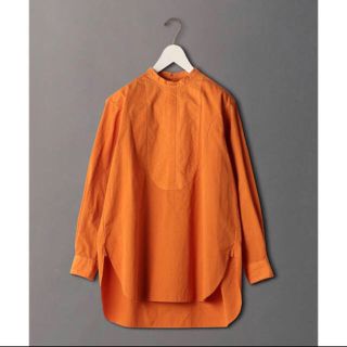 ユナイテッドアローズ(UNITED ARROWS)の6 roku  バンドカラーシャツ オレンジ 38(シャツ/ブラウス(長袖/七分))