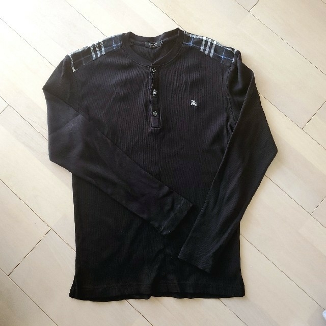 BURBERRY BLACK LABEL(バーバリーブラックレーベル)の☆美品　BURBERRY　BLACKLABEL　リブカットソーLサイズ☆ メンズのトップス(Tシャツ/カットソー(七分/長袖))の商品写真