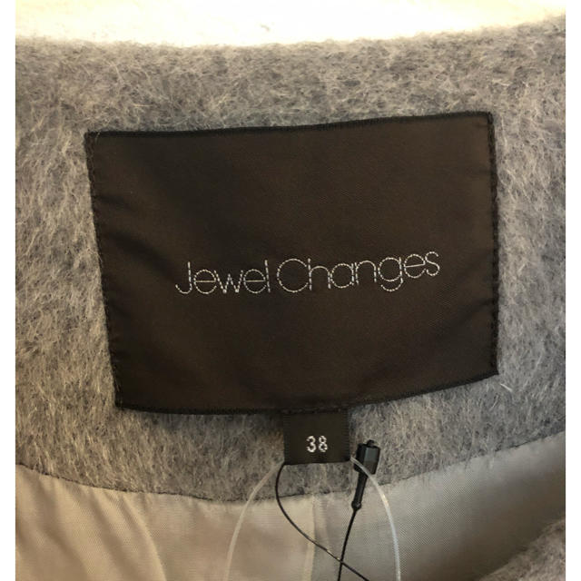 Jewel Changesノーカラーグレーのコート