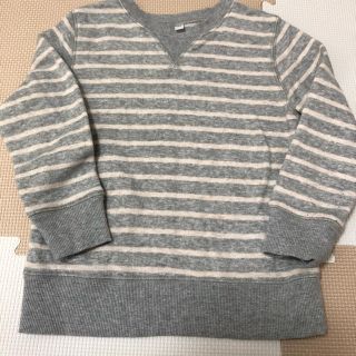 ムジルシリョウヒン(MUJI (無印良品))の無印良品トレーナー　グレーボーダー110cm(Tシャツ/カットソー)