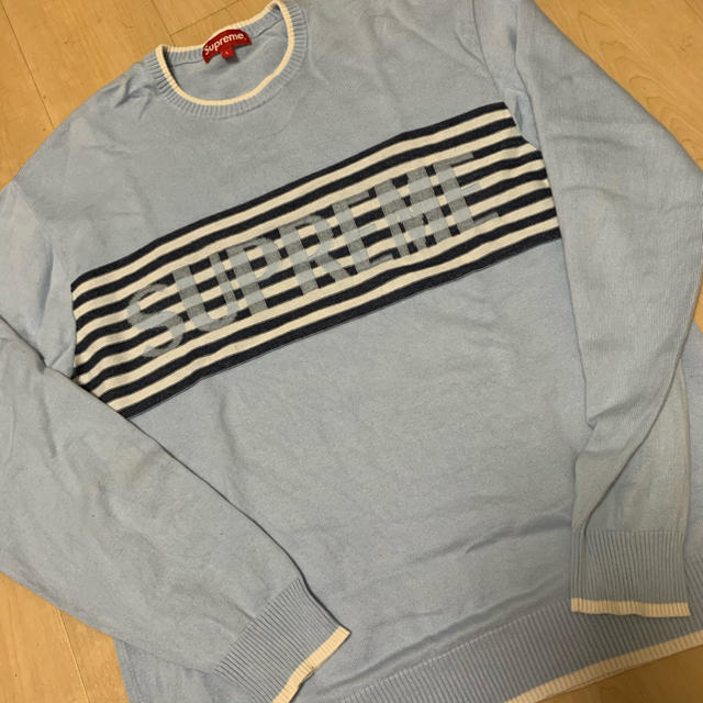 SUPREME Chest Stripe Sweater Lサイズ シュプリーム