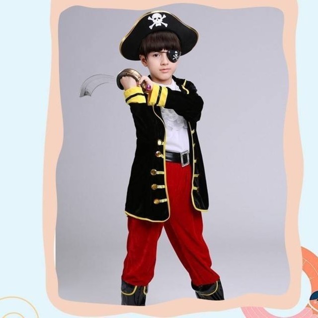★ ハロウィン 海賊コスチューム 仮装 眼帯 帽子 100〜110センチ
