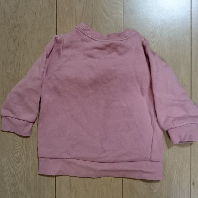 ピンクのトレーナー  サイズ90  裏起毛 キッズ/ベビー/マタニティのキッズ服女の子用(90cm~)(Tシャツ/カットソー)の商品写真