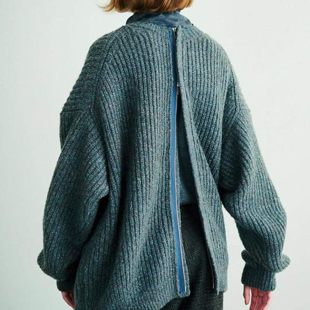 SUNSEA(サンシー)のYOKE 20aw 3G BACK ZIP RIB CREW NECK メンズのトップス(ニット/セーター)の商品写真