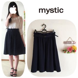 ミスティック(mystic)のmystic ベルト付きシフォンスカート(ひざ丈スカート)