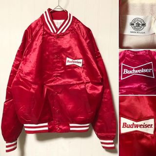 ヴィンテージ(VINTAGE)のUSA製 90s Budweiser バドワイザー 企業モノ サテンスタジャン(スタジャン)