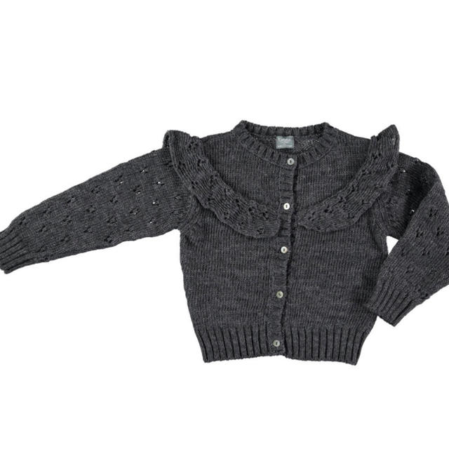 tocoto vintage Knitted cardigan darkgrayキッズ服女の子用(90cm~)