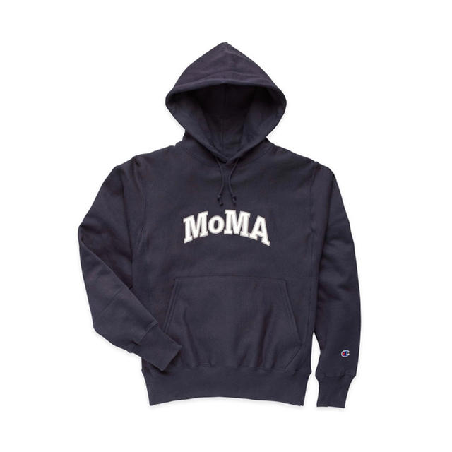 【Lサイズ】 海外限定 MOMA × champion パーカー ネイビー