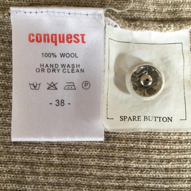 CONQUEST(コンクエスト)のベージュの上質ウールカーディガン レディースのトップス(カーディガン)の商品写真