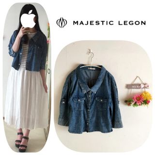 マジェスティックレゴン(MAJESTIC LEGON)のマジェ✩ ダメージデニムシャツ(シャツ/ブラウス(半袖/袖なし))