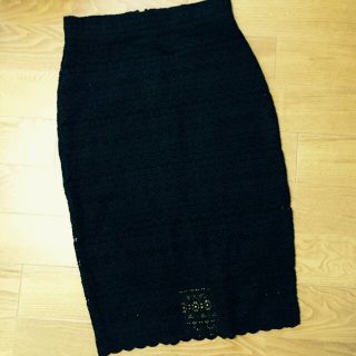 ザラ(ZARA)のZARA　コットンレースタイトスカート(ひざ丈スカート)