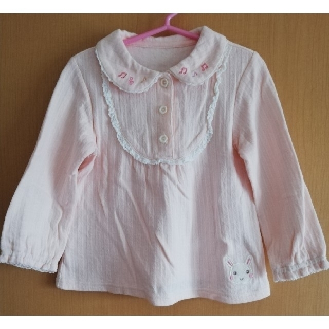 coeur a coeur(クーラクール)のクーラクール　ブラウスTシャツ　ピンク　100　USED　美品 キッズ/ベビー/マタニティのキッズ服女の子用(90cm~)(Tシャツ/カットソー)の商品写真