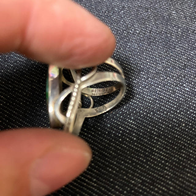 Mexico silver 925 メキシコシルバー　グリーンジャスパーリング　 レディースのアクセサリー(リング(指輪))の商品写真