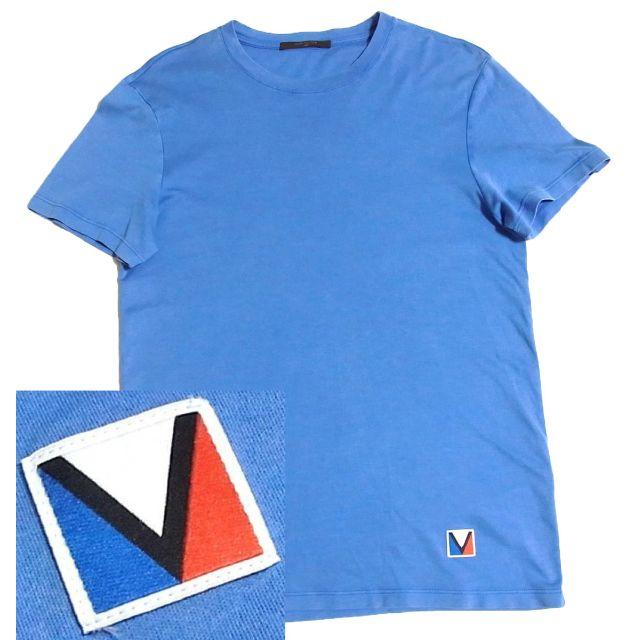 ルイヴィトン ガストンV 加工 Tシャツ カットソー XS 青 国内正規品 Tシャツ+カットソー(半袖+袖なし)
