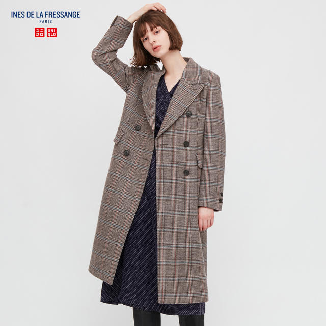 UNIQLO×イネスコラボ　トレンチコート　Lサイズ⭐︎ネイビー　美品　ち