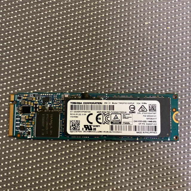Toshiba SSD M.2 PCle NVMe 512GB使用時間12h