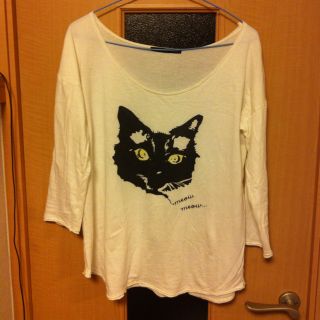 ヘザー(heather)のheather ねこトップス(Tシャツ(長袖/七分))