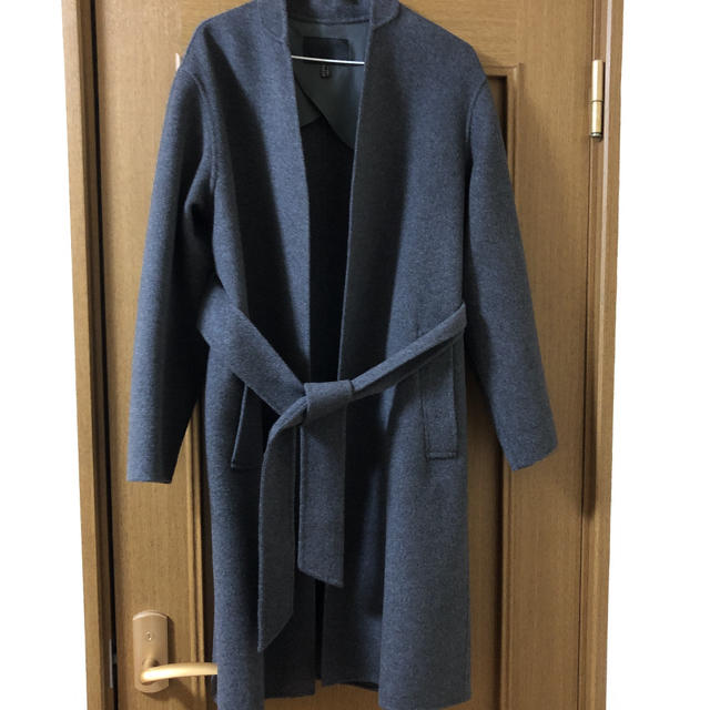ICB(アイシービー)のICB Wool Rever ノーカラーコート 美品 レディースのジャケット/アウター(ロングコート)の商品写真