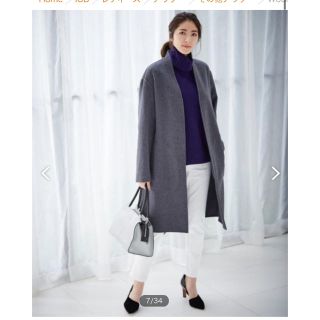 アイシービー(ICB)のICB Wool Rever ノーカラーコート 美品(ロングコート)