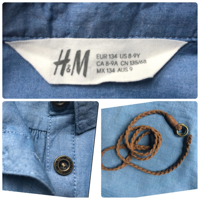 H&M(エイチアンドエム)のH&M シャツワンピース（チュニック）120〜130 キッズ/ベビー/マタニティのキッズ服女の子用(90cm~)(ワンピース)の商品写真