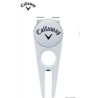 キャロウェイ(Callaway)の【新品】ゴルフ 　グリーンフォーク マーカー付 ディボットツール　　ホワイト(その他)