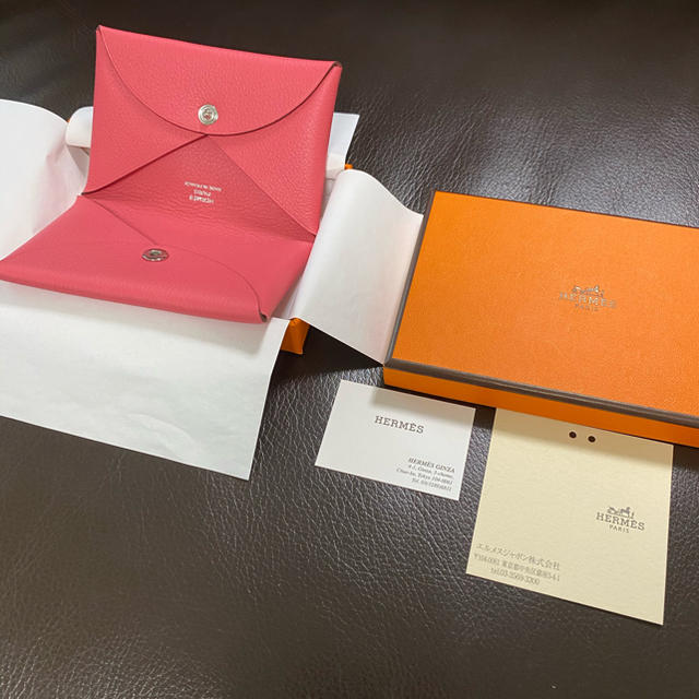 エルメス　HERMES カードケース　名刺入れ　名刺いれ　本物　ピンク系ファッション小物